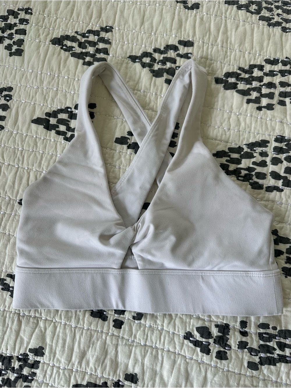 Fabletics White Cross-Back Sports Bra